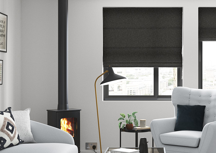 Devonshire, Charcoal - Twist&Fit Roman Blind - Image 3